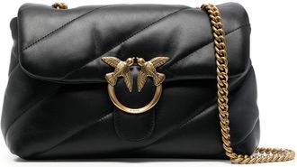 Pinko mini Classic Love bird detail shoulder bag - women - Calf Leather - One Size - Black
