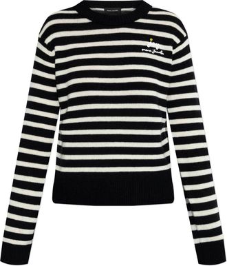 Marc Jacobs Trui met logo - Dames - Ronde hals truien - Zwart - S - Wol - Truien & Vesten