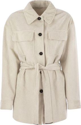 Brunello Cucinelli Blazers - Dames - Jas met riem - Beige - XS - Jassen