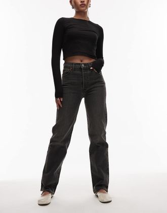 Levi's Ribcage Full-length - Jeans dritti nero slavato