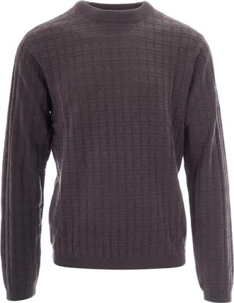 Emporio Armani Trui met ronde hals - Heren - Ronde hals truien - Grijs - S - Wol - Truien & Vesten