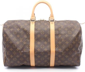 Louis Vuitton Brown Pvc Coated Canvas Leather Boston Bag (Pre-Owned)
