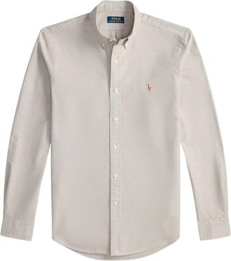 Ralph Lauren Slim Fit Oxford Shirt - Heren - Casual Overhemden - Beige - S - Katoen - Overhemden