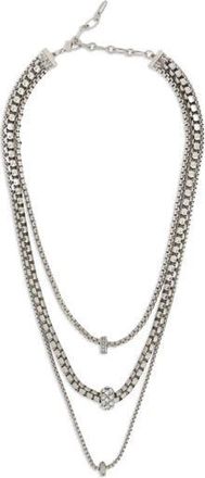 Saachi Crystal Charm Layered Necklace in Silver at Nordstrom Rack