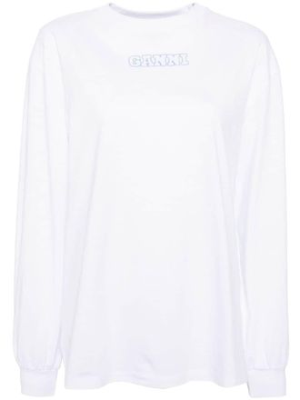 Ganni Future heavy katoenen T-shirt - Wit