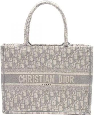 Dior Pre-owned Book Tote Borsa in Tela Oblique - - Pre-owned - Donna - Grigio - ONE SIZE