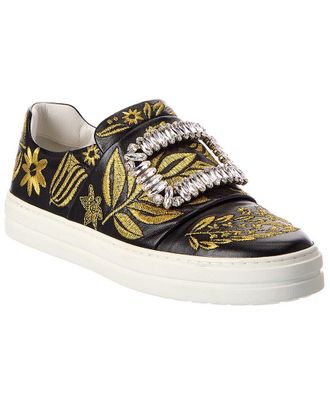 Roger Vivier Leather Slip-On Sneaker