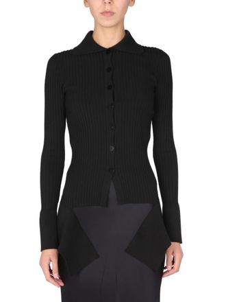 Nensi Dojaka Black Knitted Shirt Collar Sweater
