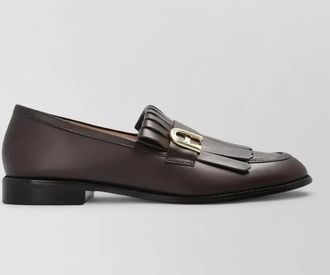 Furla leather fringe detail brogues