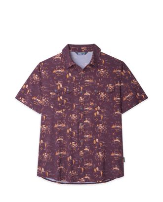 Stio | Mens Shifter Shirt Short Sleeve, Size Extra Large in Aubergine Ride WY