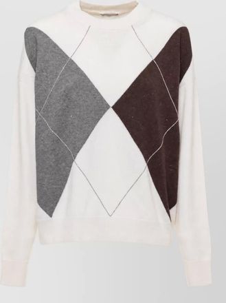 PESERICO wool silk cashmere geometric knit sweater