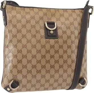 Gucci Pre-owned Cross Body Bags, female, Beige, Size: ONE SIZE Pre-owned Vintage GG Canvas Shoulder Bag