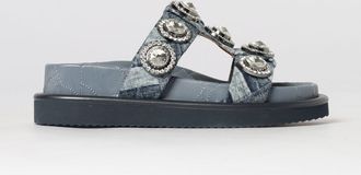 Kurt Geiger Sandalo Orson in denim e pelle con strass