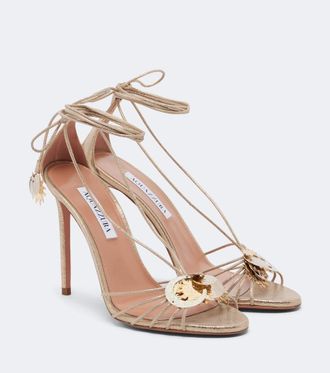 Aquazzura Night Stars metallic leather sandals