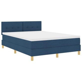 vidaXL Cama Tipo Box Spring Con Colch&oacute;n Azul 160 X 200 Cm Tela Vidaxl