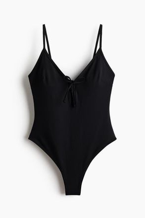 H&M Padded-cup High Leg Swimsuit in Black at Nordstrom, Size X-Large