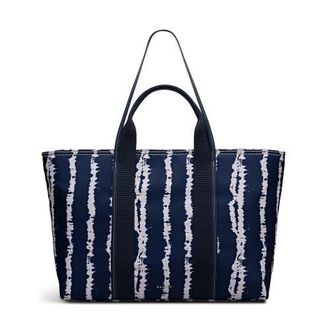 Radley London Halley Row - Tie Dye Stripe Large Ziptop Tote Bag in Naval at Nordstrom