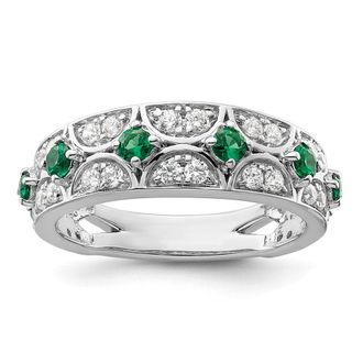 Diamond2Deal 14k White Gold Lab Grown Diamond Wedding Band Ring 1/2Ct Clarity- VS Color- G-H
