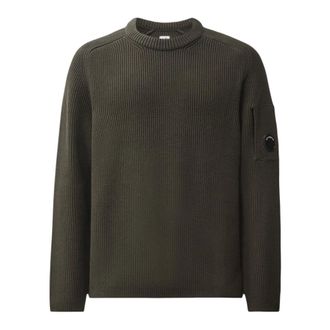 C.P. Company Full Rib Cotton Lens Crewneck - - Knitwear - Uomo - Grigio - XL