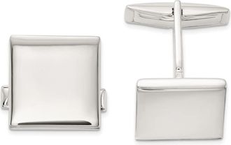 Diamond2Deal Sterling Silver Polished Square Cuff Links