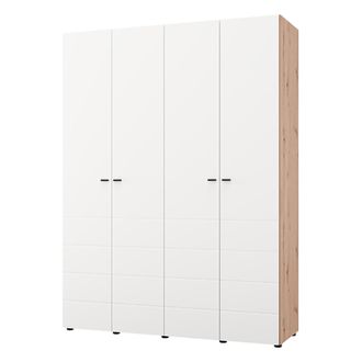 Dmora Guardarropa Grande Soris, Armario De Dormitorio 4 Estantes, 4 Puertas, 6 Compartimentos, 155x208h Cm Blanco