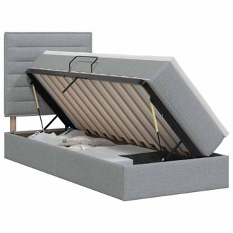 vidaXL Letto Con Contenitore E Materasso Grigio Chiaro 90 X 200 Cm Vidaxl