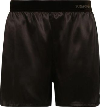 Tom Ford Zijde Pyjamashorts - Dames - Pyjama - Bruin - M - Satijn - Nachtkleding