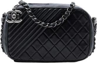 Chanel Pre-owned Coco Boy Camera Bag - Dames - Vintage Schoudertas - Zwart - ONE Size - Leer - Vintage