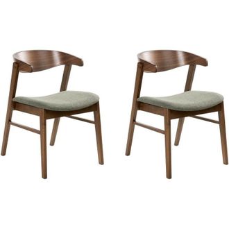 Beliani Set di 2 sedie da pranzo marrone scuro e verde Lilly