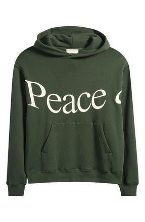 Museum of Peace and Quiet Jumbo Wordmark Graphic Hoodie in Forest at Nordstrom, Size Xx-Large
