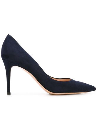 Gianvito Rossi pointed toe pumps - women - Leather/Suede/Leather - 37.5 - Blue