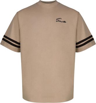 Siksilk T-Shirt SIKSILK Siksilk T-Shirt Script, Herren, Gr. XL, beige, Obermaterial: 100% Baumwolle CO., Shirts T-Shirt