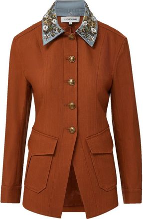 Veronica Beard Laramie Removable Collar Dickey Jacket in Rust at Nordstrom, Size X-Small