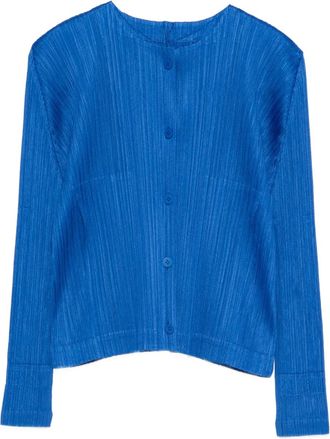 Pleats Please Issey Miyake Giacca con bottoni - Blu