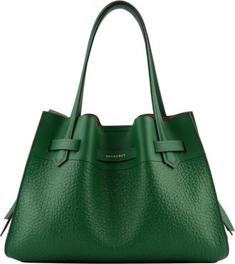 Pourchet Blossom Handtas - Dames - Handtassen - Groen - ONE Size - Leer - Tassen