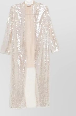 Forte_Forte longline sequin evening dustcoat three quarter sleeves