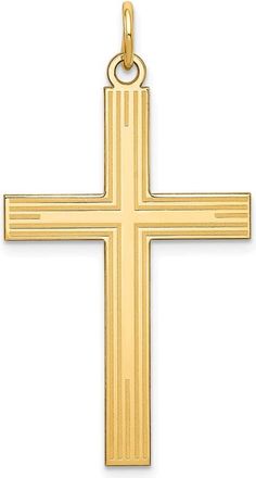 Diamond2Deal 14k Yellow Gold Laser Designed Cross Pendant