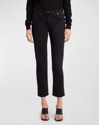 The Row Riaco Mid-Rise Straight-Leg Ankle Jeans