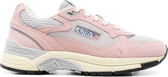Autry Panelled Light Grey and Soft Pink Sneakers