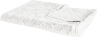 Beliani Manta De Acr&iacute;lico Blanco 150 X 200 Cm Mullido Suave Dise&ntilde;o Escandinavo Tourza