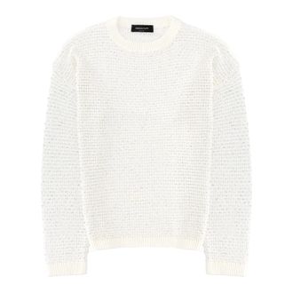 Fabiana Filippi Round-neck Knitwear, female, White, Size: M Crew-neck Sweater