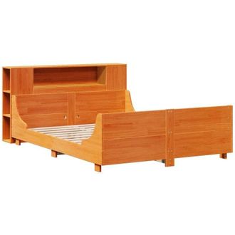 vidaXL Vidaxl - Estructura De Cama Sin Colch&oacute;n Madera Maciza Marr&oacute;n 135x190 Cm