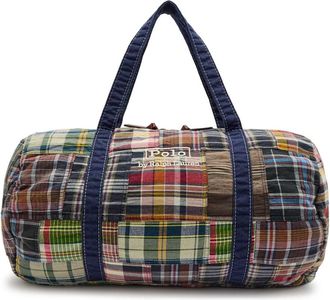 Polo Ralph Lauren Large Logo-embroidered Checked Cotton Duffle bag - Navy - One Size