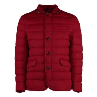Moorer Down Jackets, male, Red, L, Cashmere Down Jacket with Pockets