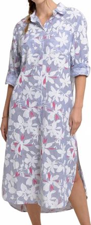 Southern Tide Polly Blossom Bay Cover-Up In Cobalt Blue