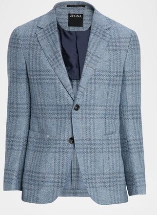 Ermenegildo Zegna Mens Maxi-Plaid Woven Patch-Pocket Sport Coat