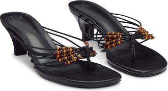 Reformation Jessica Thong Sandal in Black Leather at Nordstrom, Size 10.5