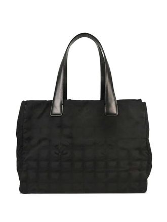 Chanel 2005-2006 Travel Line jacquard tote bag - women - Nylon/Leather - One Size - Black