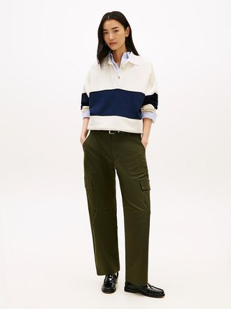 Tommy Hilfiger Womens Lightweight Barrel Leg Utility Pant - Green - 10
