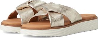 Johnston & Murphy Mitzi Knotted Slide Womens Sandals Champagne : 6.5 M, Leather